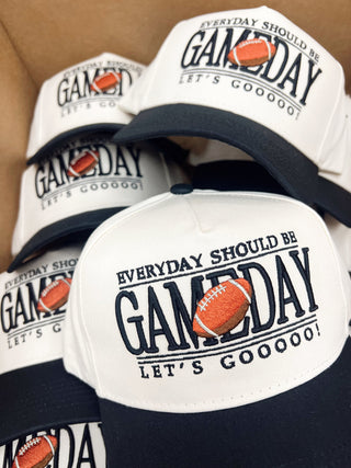 Hat Everyday Should Be Gameday - Black Vintage Trucker Hat