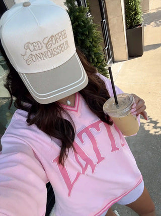 Hat Iced Coffee Connoisseur - Tan Vintage Trucker Hat