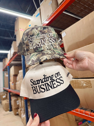 Hat Standing On Business Trucker Hat