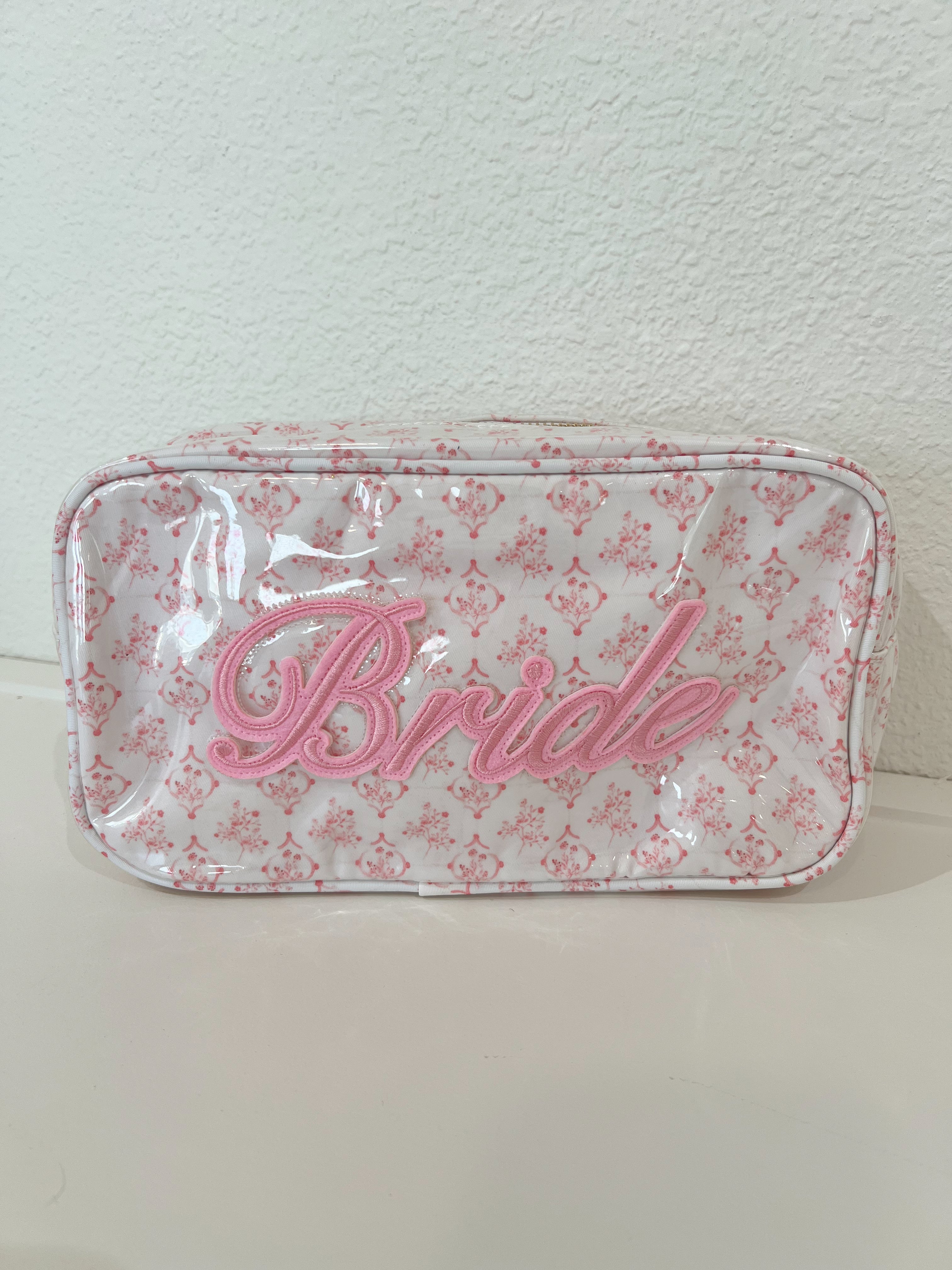 Pink + Blue Toile - Bride Large Bag