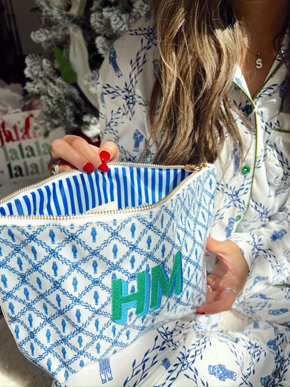 Blue Nutcracker Pajama Long Set