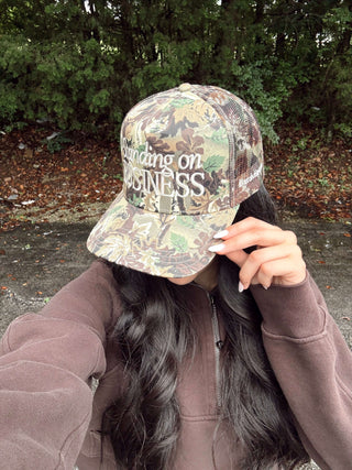 Hat Standing On Business Trucker Hat