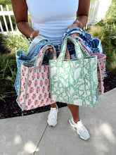 Tote Bag Quilted Block-Print Mini Tote Bag