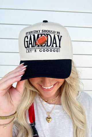 Hat Everyday Should Be Gameday - Black Vintage Trucker Hat