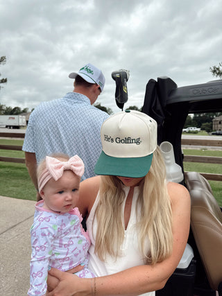 Hat He's Golfing - Green Vintage Trucker Hat - PREORDER