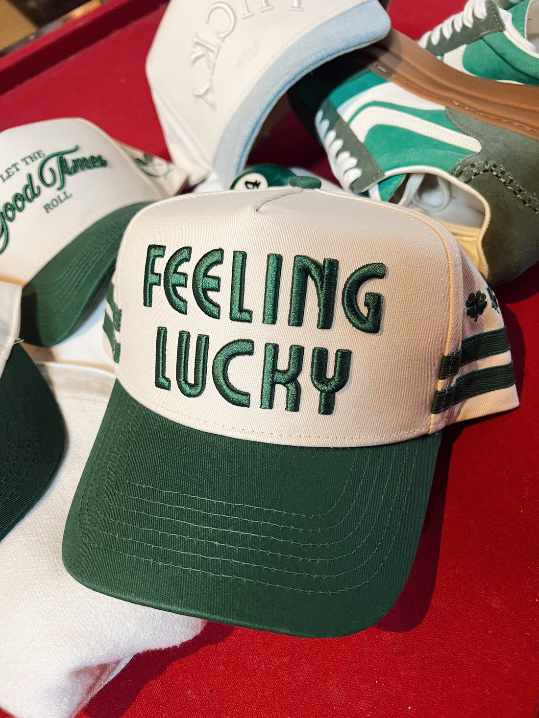 Feeling Lucky - Green Vintage Trucker Hat