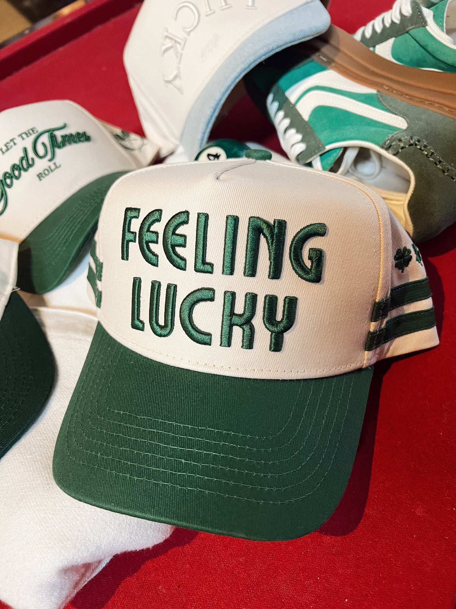 Feeling Lucky - Green Vintage Trucker Hat