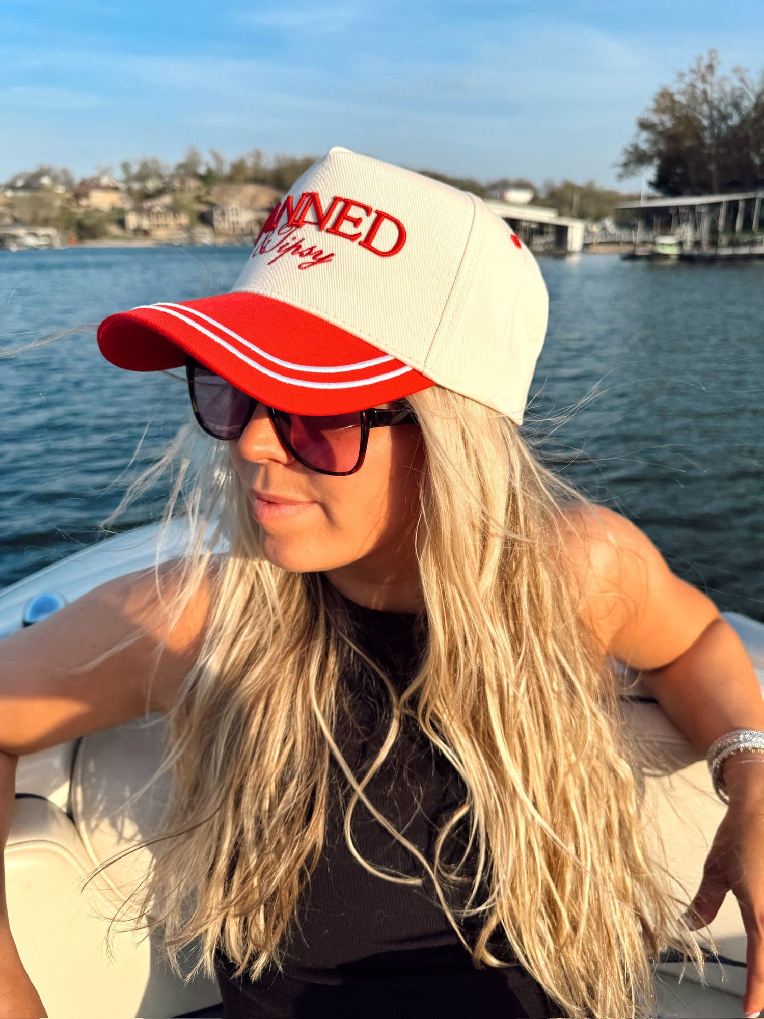 Tanned &amp; Tipsy - Red Vintage Trucker Hat