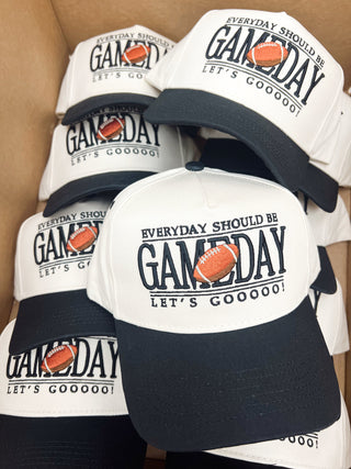 Hat Everyday Should Be Gameday - Black Vintage Trucker Hat