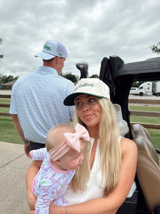 Hat He's Golfing - Green Vintage Trucker Hat - PREORDER