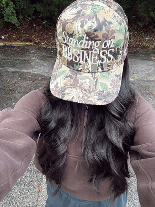 Hat Standing On Business Trucker Hat