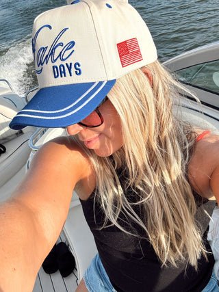 Hat More Lake Days - Royal Blue Vintage Trucker Hat