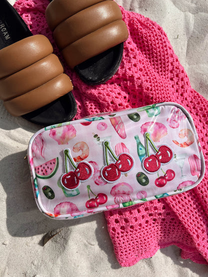 3 Cherries - Pink Summer Spritz Clear Coat Large Bag