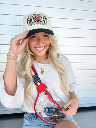 Hat Everyday Should Be Gameday - Black Vintage Trucker Hat