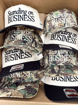 Hat Standing On Business Trucker Hat