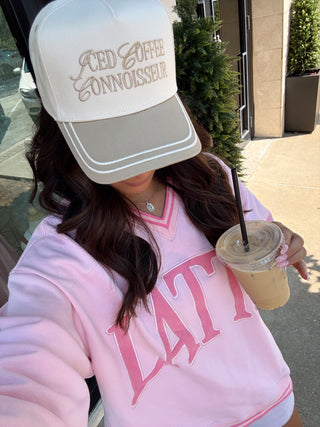 Hat Iced Coffee Connoisseur - Tan Vintage Trucker Hat