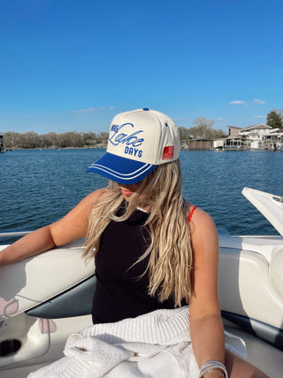 Hat More Lake Days - Royal Blue Vintage Trucker Hat