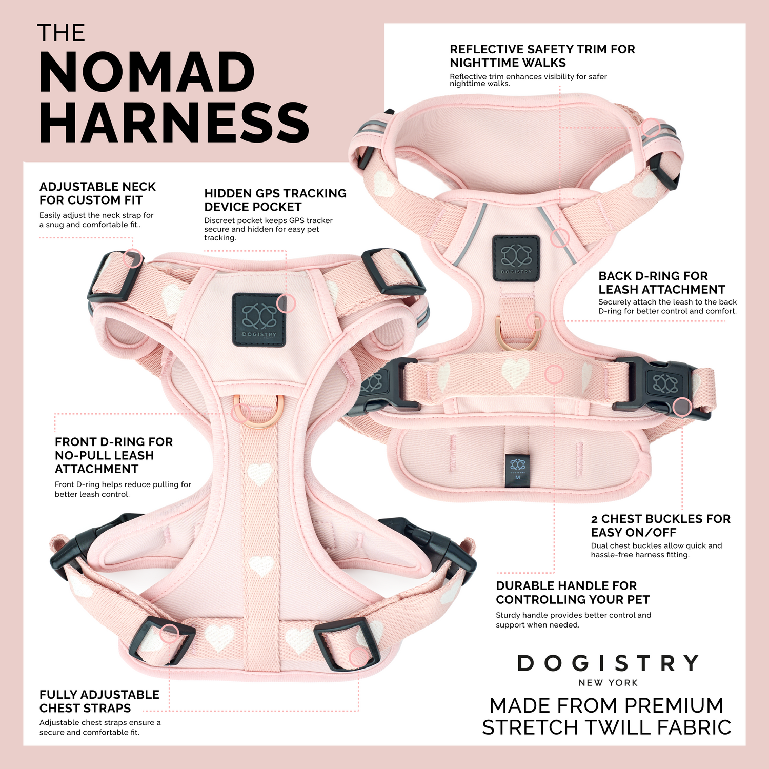 Harness Gift Set The NoMad Adjustable Luxe Harness - Sweetheart