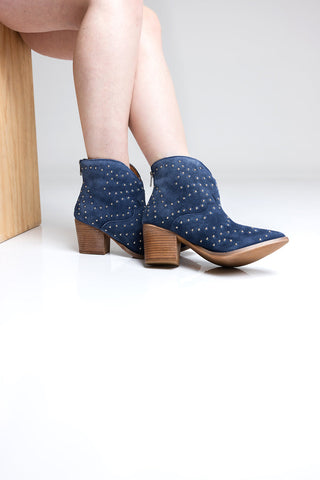 Shoes Twilight Studded Heeled Ankle Boot in Taupe