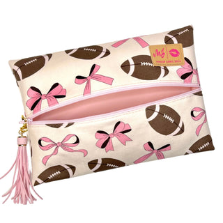 Makeup Junkie Bags Sports Fan Football Pink