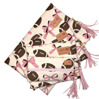 Makeup Junkie Bags Sports Fan Football Pink