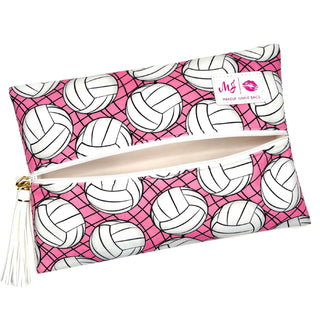 Makeup Junkie Bags Sports Fan Volleyball Pink