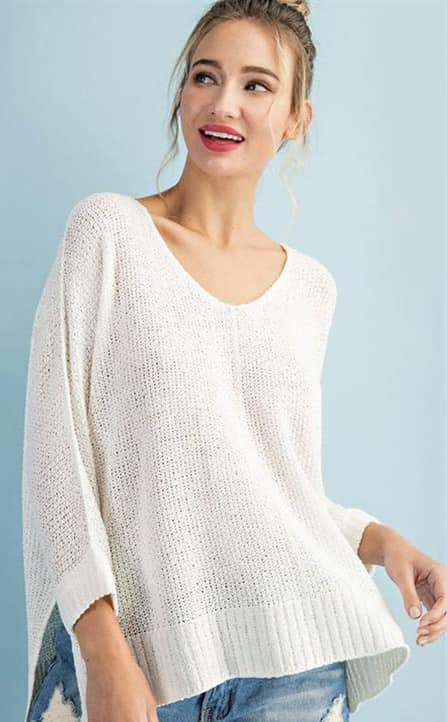 V-Neck Knit Sweater