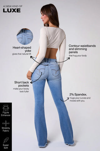 Pants Women's Luxe High Rise WannaBettaButt Flare Jeans