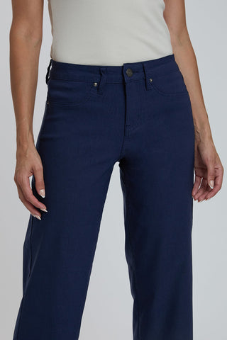 Women's Hyperstretch High Rise Cropped Wide Leg Flood Pants, Navy