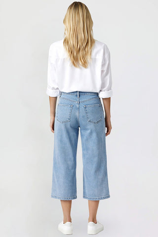 Women's Premium Stretch Cropped Wide Leg Jeans