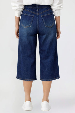 Women's Premium Stretch Cropped Wide Leg Jeans