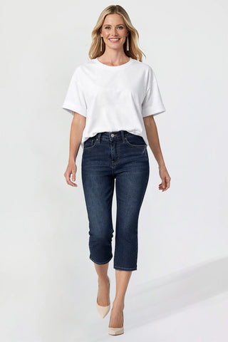 Women's Premium Stretch Side Slit Capri