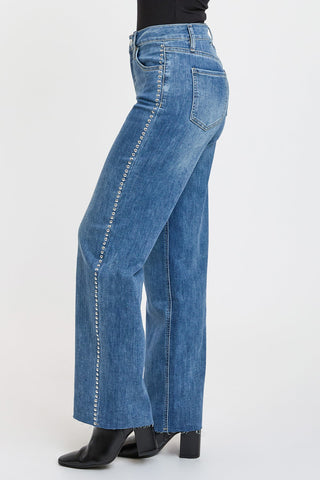 Women's Studded Wide Leg Jeans