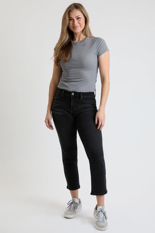 Women's Premium Stretch Cropped Slim Straight Jeans