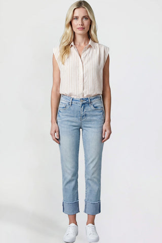 Women's Premium Stretch Cropped Mega Cuff Jeans