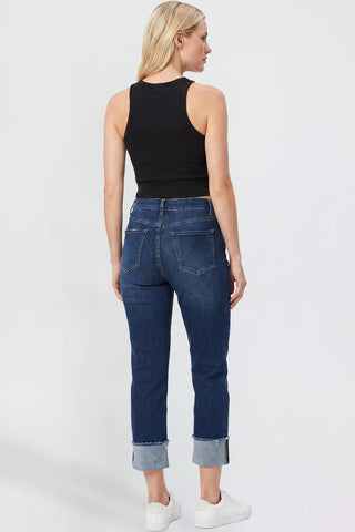 Women's Premium Stretch Cropped Mega Cuff Jeans