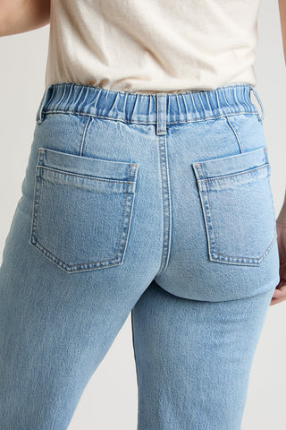 Women's High Rise Wide Leg Jeans with Elastic Back