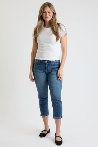 Women's Premium Stretch Cropped Slim Straight