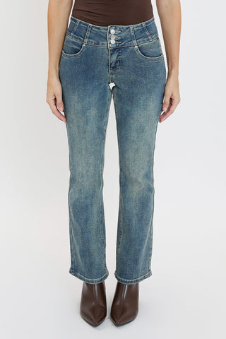 Women's 3-Button Bootcut Jeans