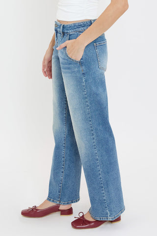 Women's Front Seam Wide Leg Jeans