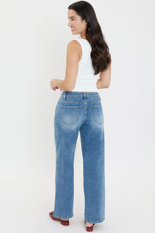 Women's Front Seam Wide Leg Jeans
