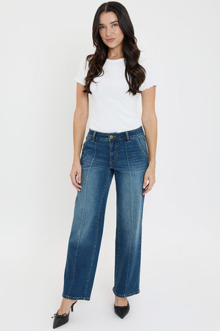 Women's Front Seam Wide Leg Jeans