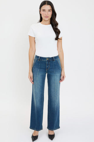 Women's Front Seam Wide Leg Jeans