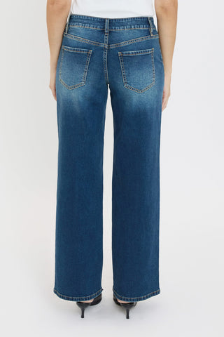 Women's Front Seam Wide Leg Jeans