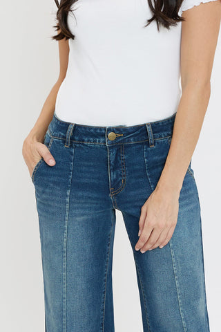 Women's Front Seam Wide Leg Jeans
