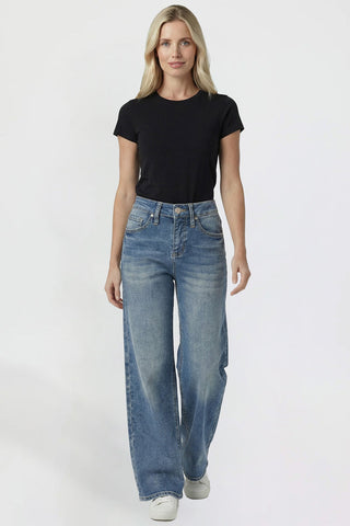 Women's Kayla High Rise Premium Stretch Wide Leg Jeans