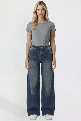 Women's Kayla High Rise Premium Stretch Wide Leg Jeans