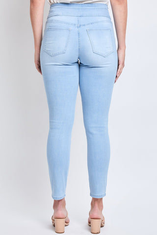 Women's High Rise 3 Button Stacked Waistband Skinny Sustainable Jeans