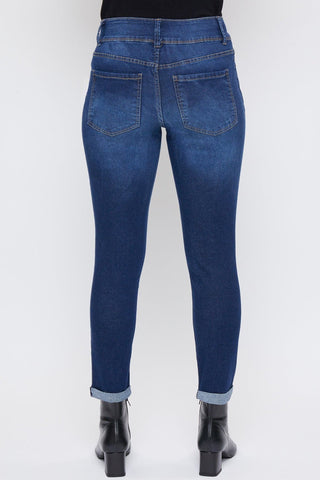Women's 2-Button Essential  Roll Cuff Ankle Jeans
