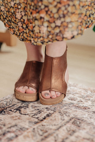 Shoes Walk This Way Wedge Sandals in Antique Bronze
